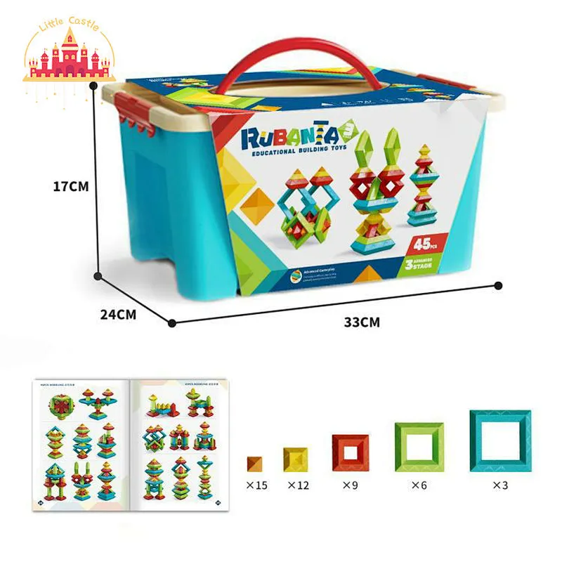 22 Pcs Kids Plastic Geometric Magnetic Building Block Toy With Stroage Bag SL13B001